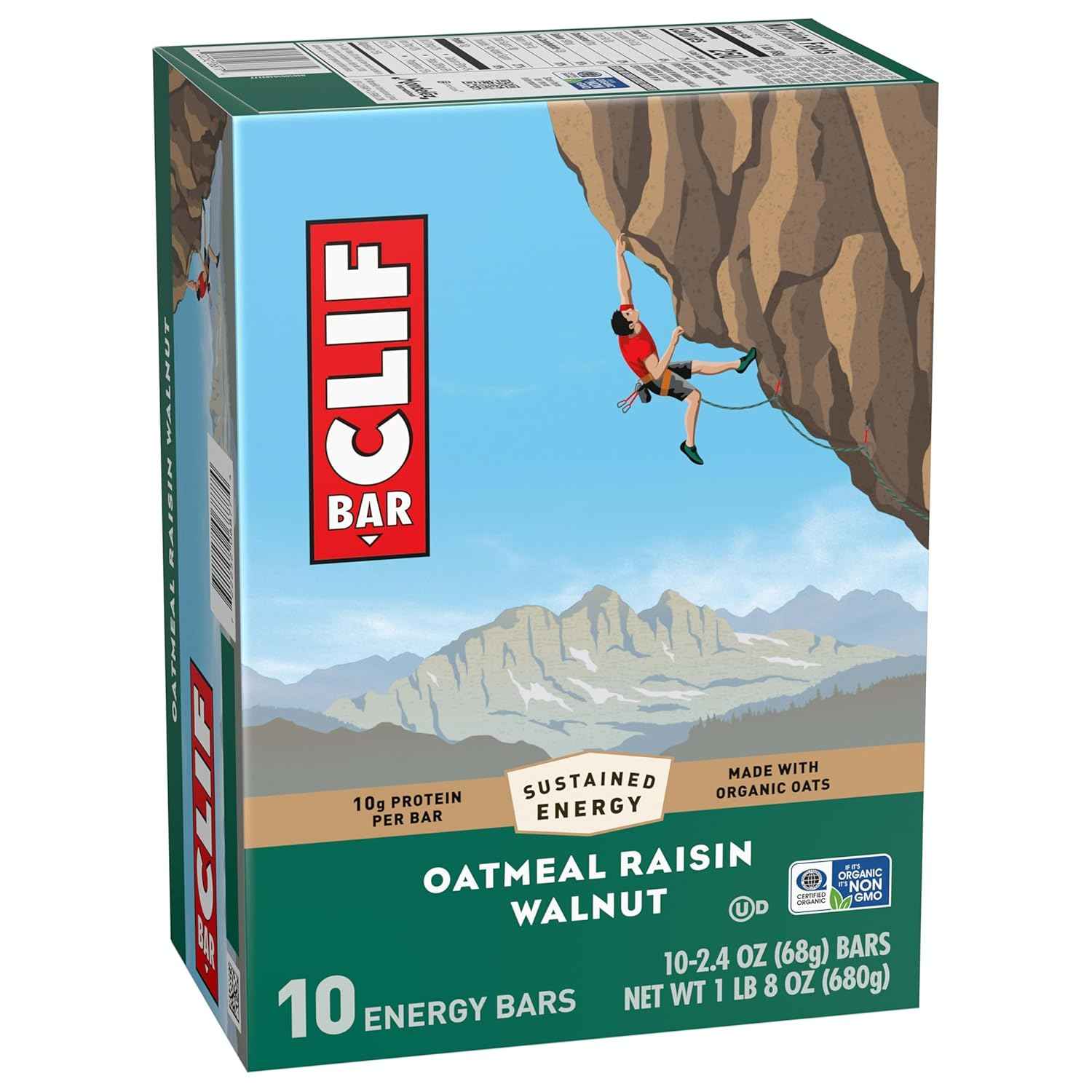 CLIF BAR - Energy Protein Bars - Oatmeal Raisin Walnut - Made with Organic Oats - Energy Bars - Non-GMO