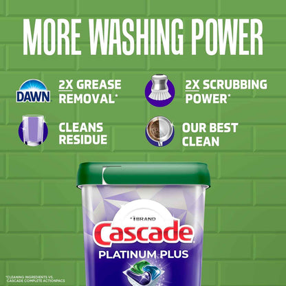 Cascade Platinum Plus Dishwasher Pods, Dishwasher Detergent, Dish Detergent Soap, Fresh