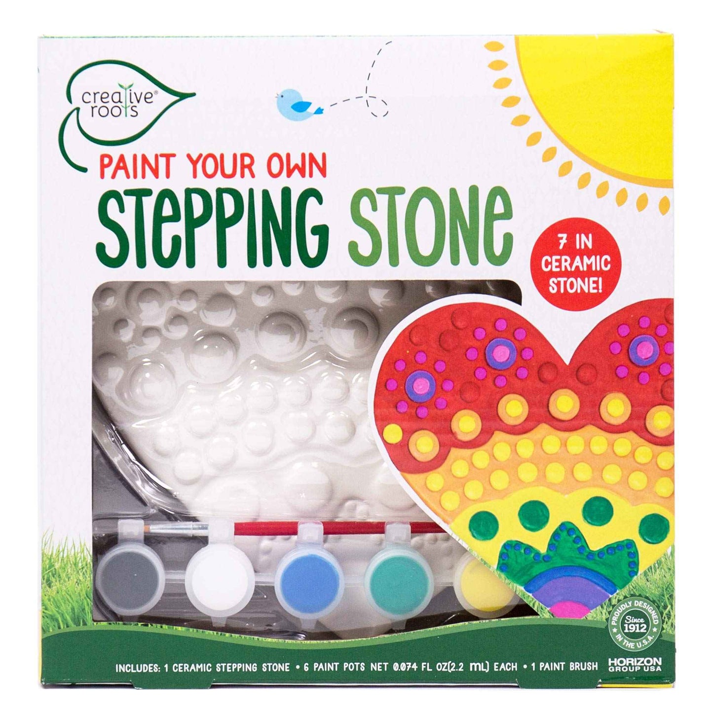 Creative Roots Paint Your Own Garden Stone, Craft Kits, Stepping Stones Kit for Kids, Ceramics to Paint, Ages 6+