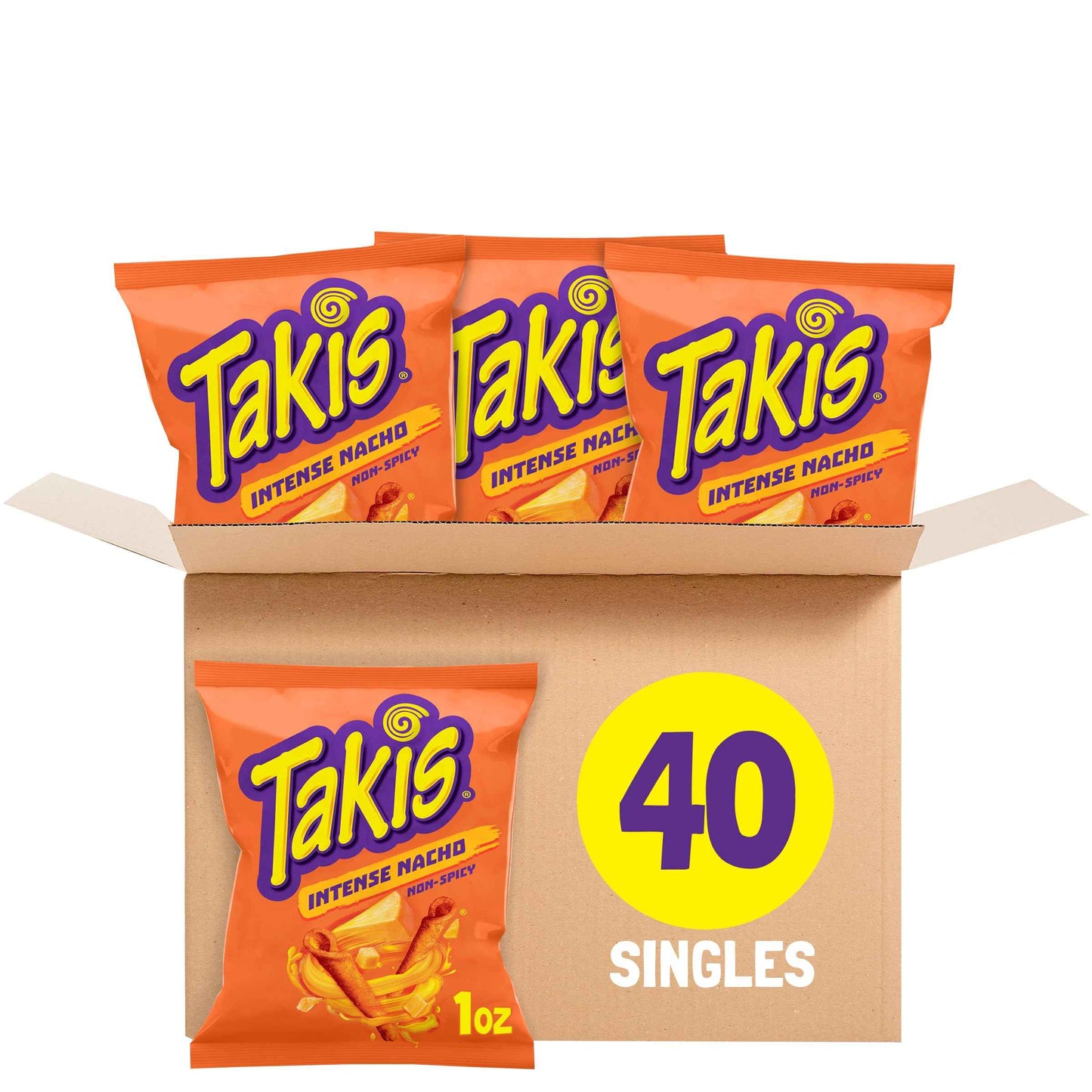 Takis 40 pc / 1 oz Multipack -Flavored Extreme Spicy Rolled Tortilla Chips - Individual Bags, Perfect for Tailgates, Parties, Lunchboxes or Lunches