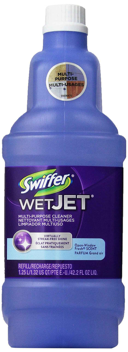 Swiffer WetJet Multi-Purpose and Hardwood Liquid Floor Cleaner Solution Refill, with Gain Scent,