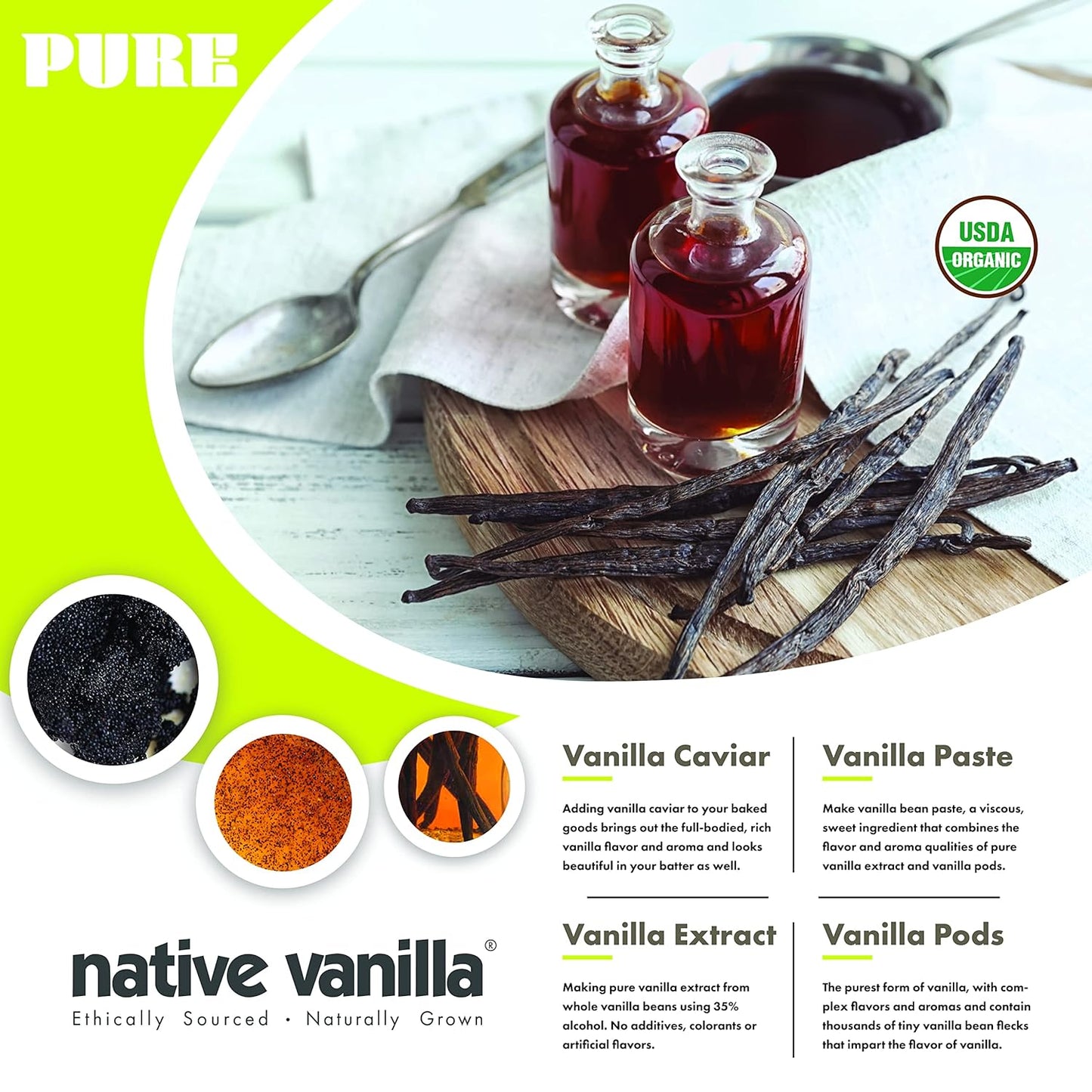 10_Organic_Madagascar_Vanilla_Beans_-_Gourmet_Grade_A_Premium_Vanilla_Pods_-_For_Vanilla_Extract_&_Baking_-_For_Cooking,_Desserts_&_More_-_100%_Vegan_&_Kosher_-_Non-GMO_&_Gluten-Free_-_Native_Vanilla