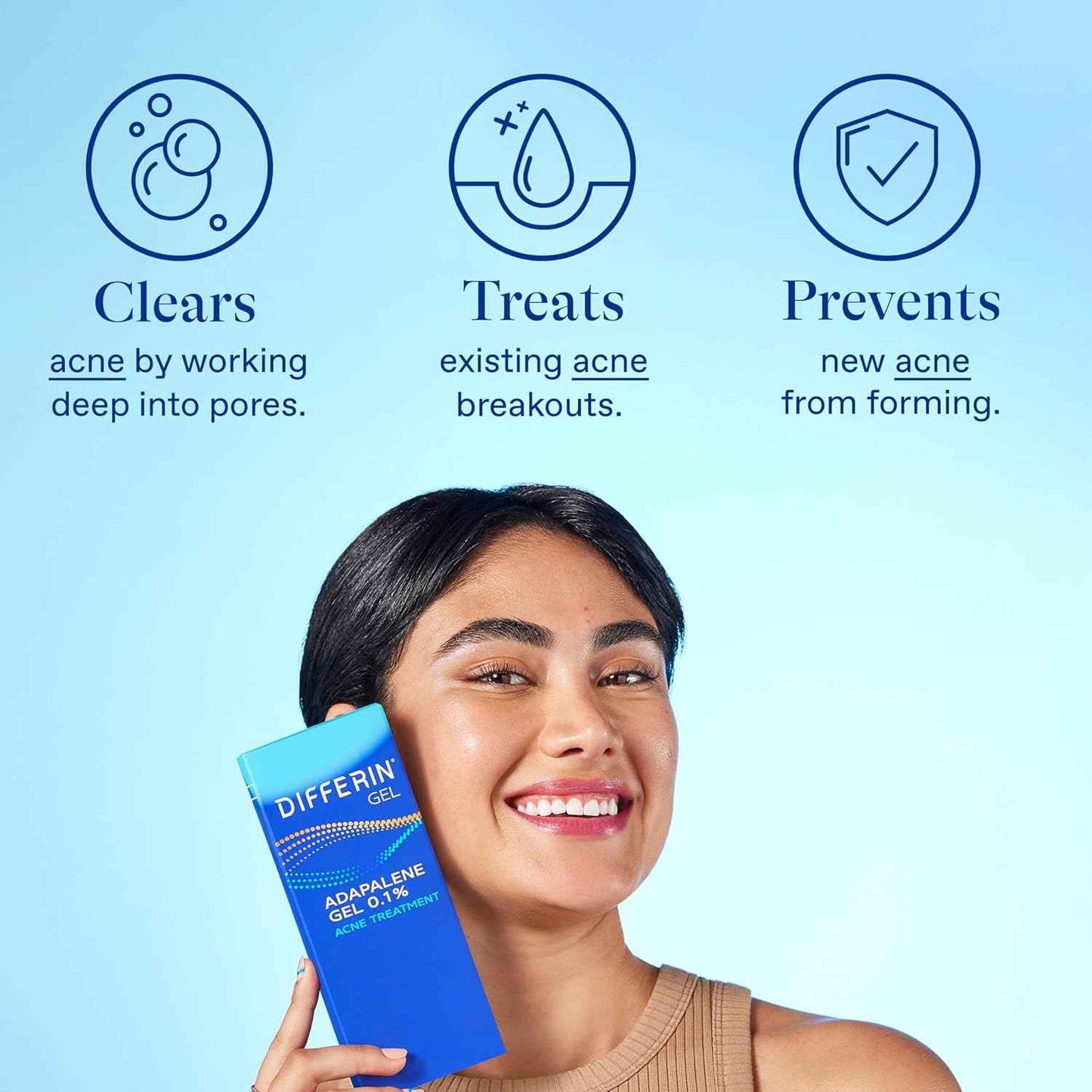 Differin Acne Treatment Gel, Retinoid Treatment for Face with 0.1% Adapalene, Gentle Skin Care for Acne Prone Sensitive Skin