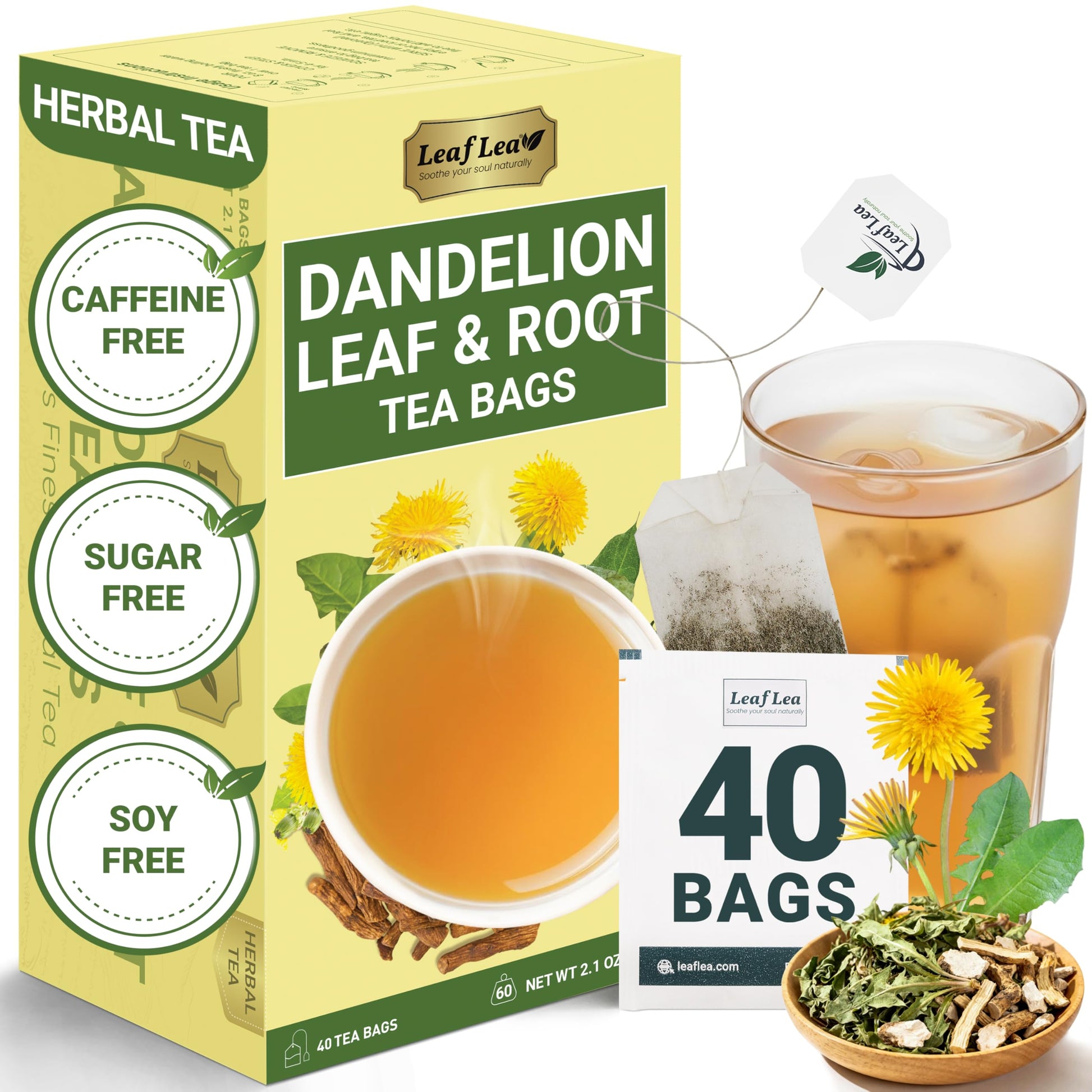 Dandelion Leaf & Root Tea - 40 Tea Bags (Pack of 1)