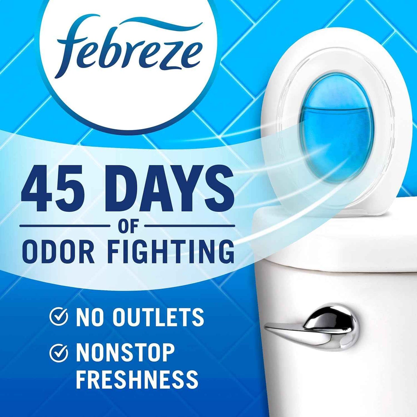Febreze Bathroom Air Freshener, Odor-Fighting, Plug In Alternative, Air Fresheners for Small Spaces in Home, Bathroom, Kitchen, & Closet