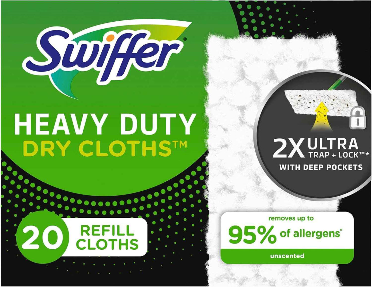 Swiffer Sweeper Heavy Duty Dry Multi-Surface Cloth Refills for Floor Sweeping and Cleaning