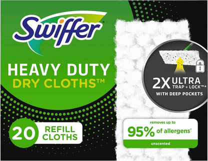 Swiffer Sweeper Heavy Duty Dry Multi-Surface Cloth Refills for Floor Sweeping and Cleaning