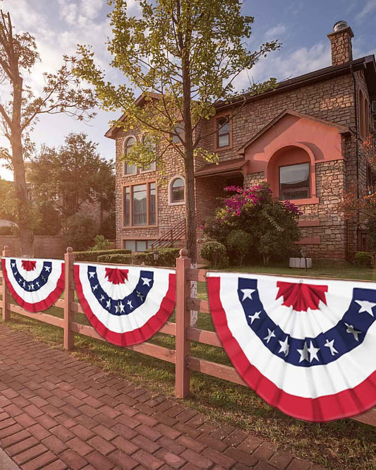 American Flags USA Buntings for Outside 250th Anniversary Celebration, Memorial Day, 4th of July Decorations Outdoor, Patriotic Decor, Presidents Day, Fourth of July Independence Day Porch Banners