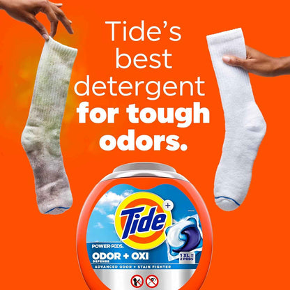 Tide Odor Defense + Oxi Laundry Detergent Pacs, Original Scent, Advanced Odor + Stain Fighter, laudry soap washing detergent pacs
