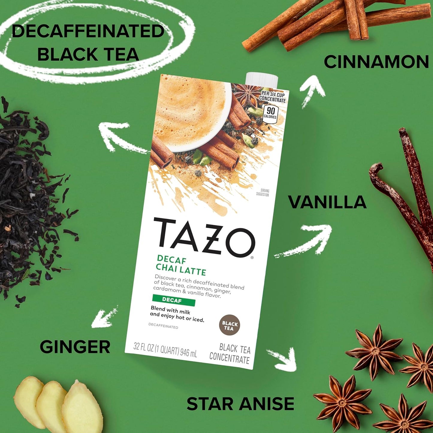 TAZO_Decaf_Chai_Latte,_Black_Tea_Concentrate,_Easy-to-Serve_Chai_Tea_for_Everyday_Lattes,_Hot_or_Iced_Tea_and_Mocktails,_32_oz_Tea_Mix_Carton