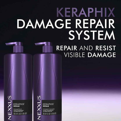 Nexxus KERAPHIX Shampoo for Damage Repair for Damaged Hair Powered by KRT Keratin Resistance Therapy with Liquid Crystal Amino Acids