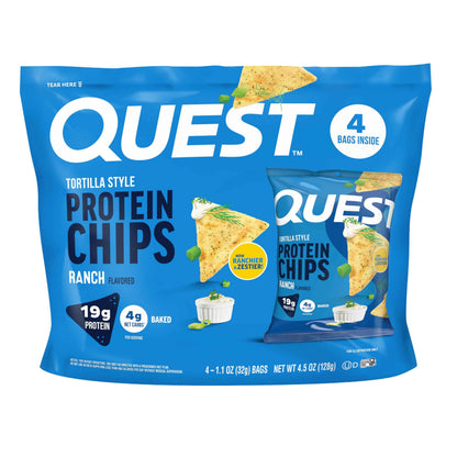 Quest Nutrition Tortilla Style Protein Chips, 20g Protein, 3g Net Carbs, Low Carb, Gluten Free, 1.1 oz
