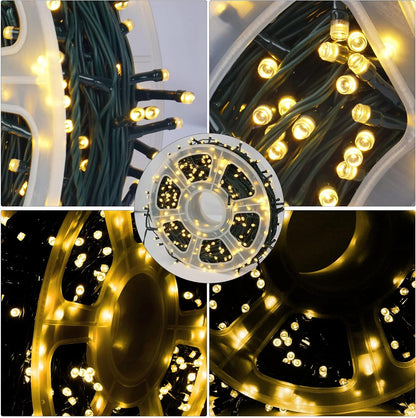 FUNPENY_164FT_500_LED_Christmas_Indoor_Outdoor_Decorative_String_Lights,_8_Modes_Waterproof_Green_Wire_LED_Fairy_Light_for_Christmas_Party_Wedding_Garden_Home_Decoration_(Warm_White)
