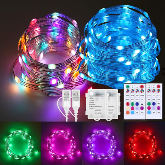 2_Pack_Fairy_Lights_Battery_Operated_Color_Changing_String_Lights_with_Remote,_16.4FT_Twinkle_Lights_USB_Plug_or_Battery_Powered,_Outdoor_Christmas_Decorations_for_Bedroom_Wedding_Party_Indoor