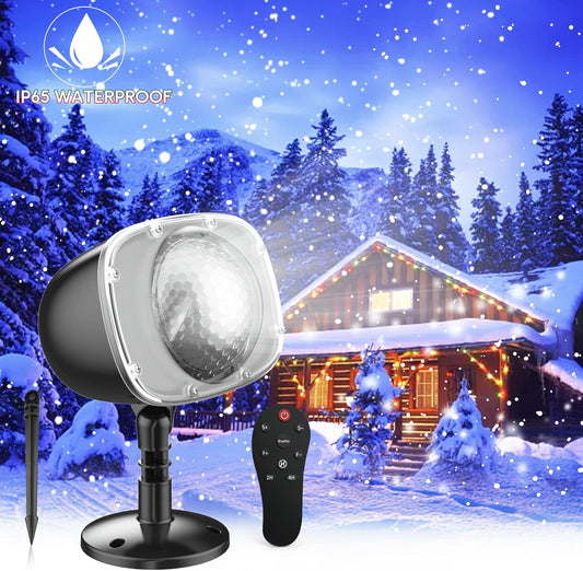 Christmas_Snowfall_Lights_Projector_Outdoor,Indoor_Holiday_Projector_Lights_with_Remote_Control,_Rotating_Snow_Falling_Projector_Lamp_for_Halloween_Xmas_Wedding_Garden_Landscape_Decorative(Snow_Spots)