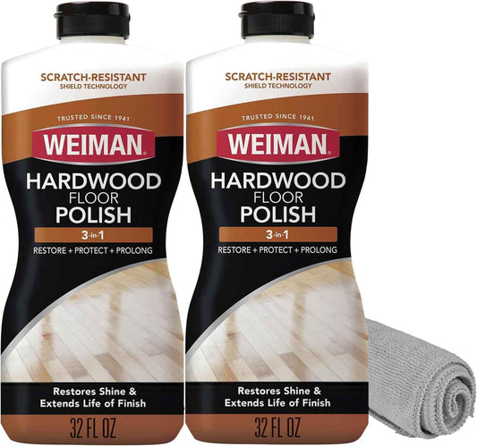 Weiman Wood Floor Polish and Restorer - High-Traffic Hardwood Floor, Natural Shine, Removes Scratches, Leaves Protective Layer