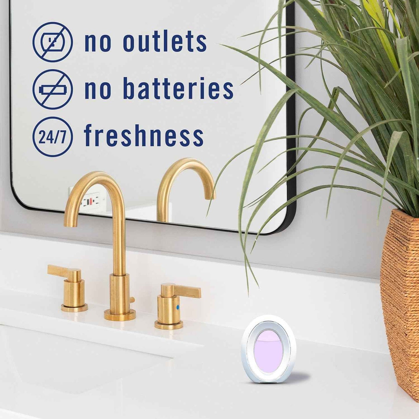 Febreze Bathroom Air Freshener, Odor-Fighting, Plug In Alternative, Air Fresheners for Small Spaces in Home, Bathroom, Kitchen, & Closet