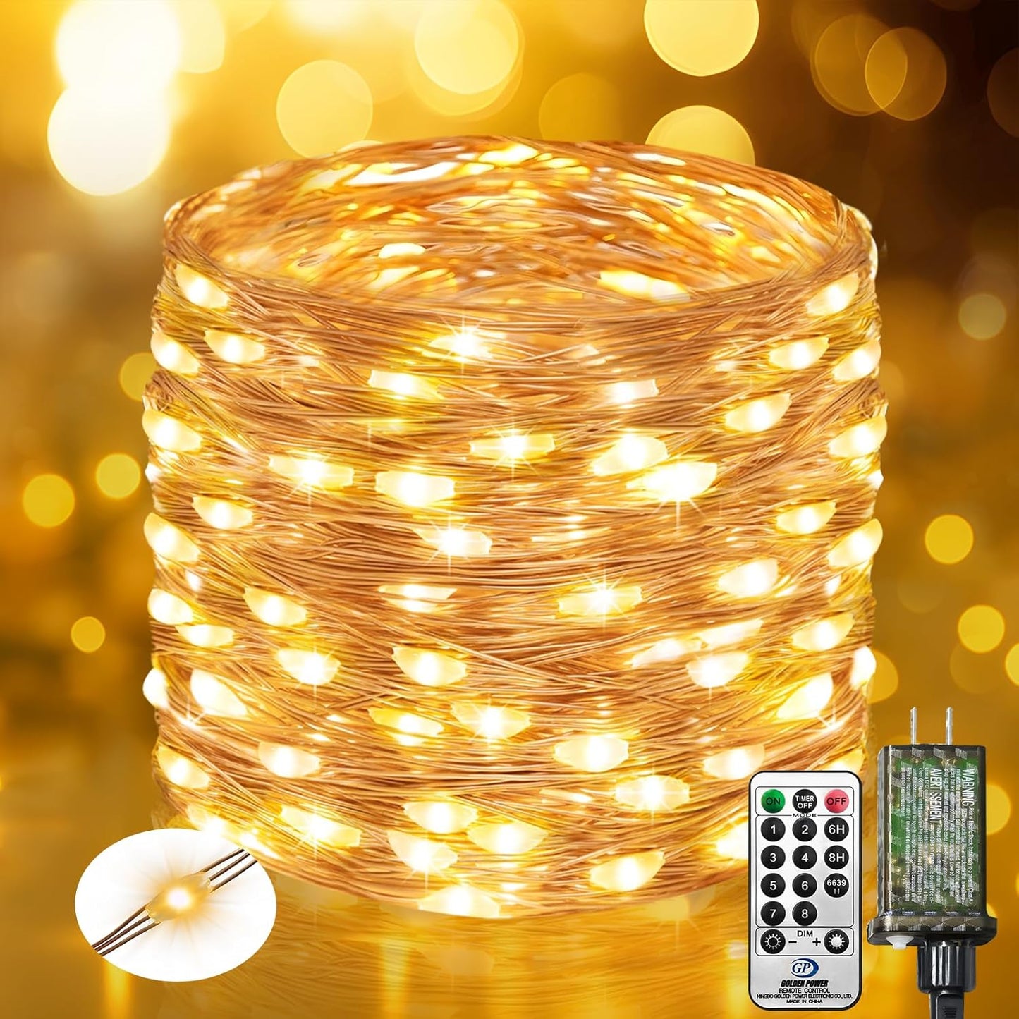 btfarm_Fairy_Lights_Plug_in_with_Remote,_33FT_100_LED_Outdoor_Twinkle_Lights_Waterproof_with_Timer,_8_Modes_Indoor_String_Lights_for_Bedroom_Patio_Garden_Wedding_Christmas_Decoration,_Warm_White