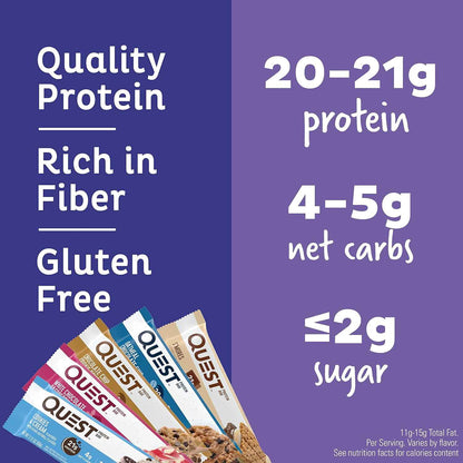 Quest Nutrition Ultimate Variety Pack Protein Bars, High Protein, Low Carb, Gluten Free, Keto Friendly