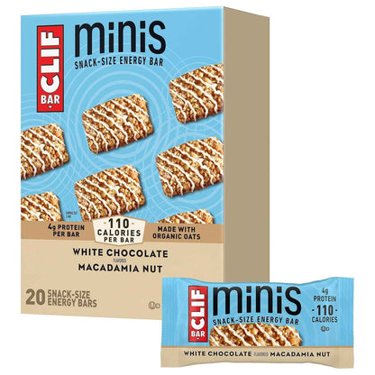 CLIF BAR Minis - White Chocolate Macadamia Nut Flavor - Made with Organic Oats - 4g Protein - Non-GMO - Plant Based - Snack-Size Energy Bars - 0.99 oz