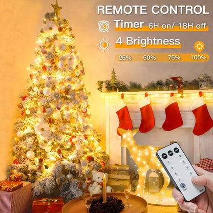 suddus_Indoor_Christmas_Lights_with_Remote,_Warm_White_String_Lights_Plug_in_with_Timer,_33ft_100_LED_Twinkle_Fairy_Lights_for_Bedroom_Xmas_Tree_Wreath_Garden_Party_Outdoor_Thanksgiving_Decorations
