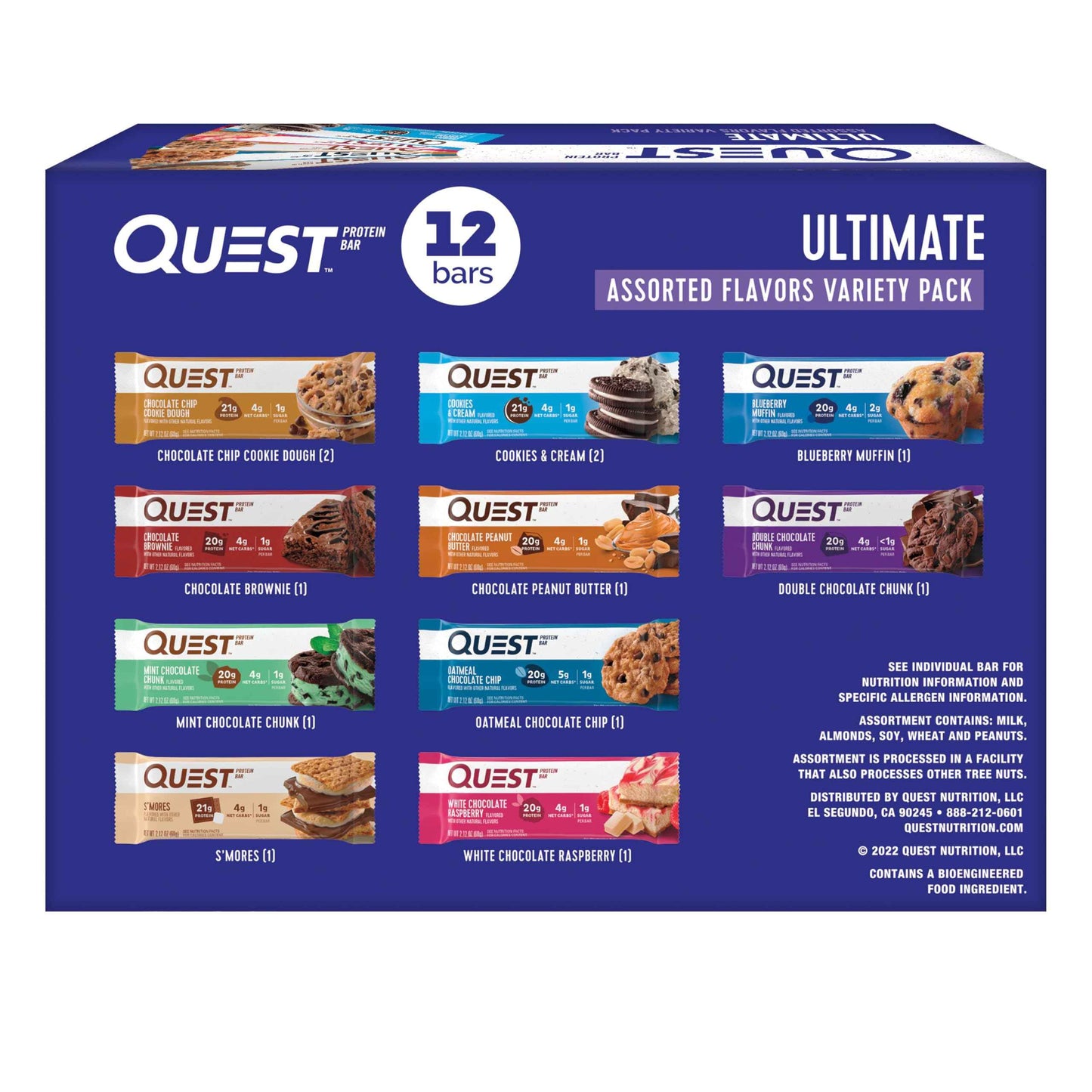Quest Nutrition Ultimate Variety Pack Protein Bars, High Protein, Low Carb, Gluten Free, Keto Friendly