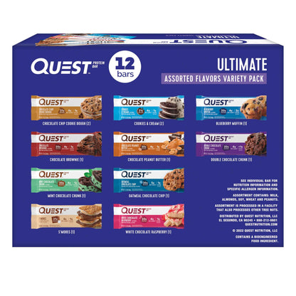 Quest Nutrition Ultimate Variety Pack Protein Bars, High Protein, Low Carb, Gluten Free, Keto Friendly