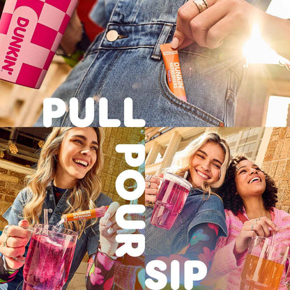 Dunkin’ Zero Sugar Refreshers Singles To Go! Powdered drink mix packets, 30 Ct Variety Pack, 30 Single serve Packets per Box (30 servings), Energy from Green Tea, aspartame-free, no synthetic colors, naturally and artificially flavored, just add water