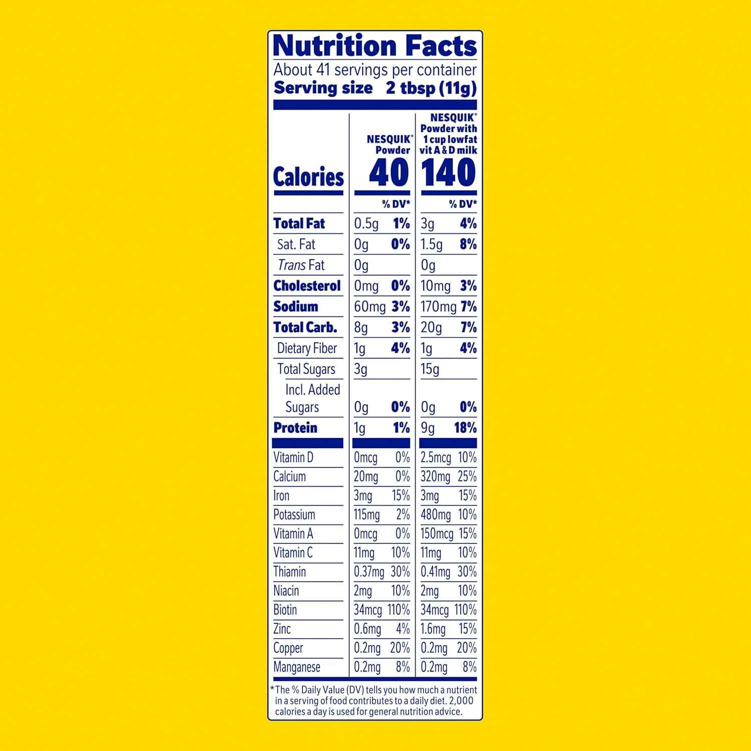 Nesquik Chocolate Powder No Sugar Added, 16 oz