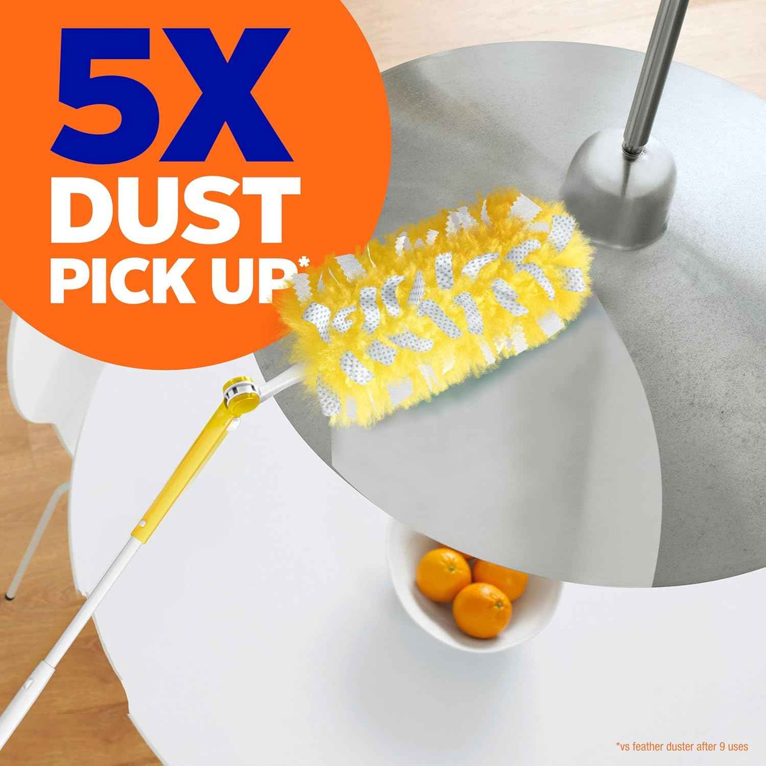 Swiffer Duster Kit with 3 ft Extendable Handle, Heavy Duty Dusting Starter Kit with 12 Refills, for Ceiling Fans, Vents and Hard to Reach Places