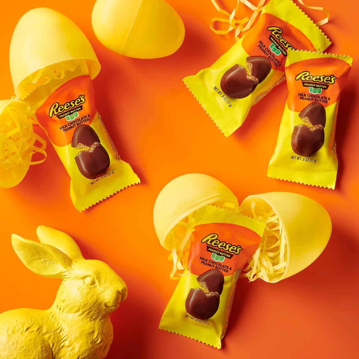 REESE'S Milk Chocolate Snack Size Peanut Butter Eggs, Easter Basket Easter Candy Bag, 15 oz