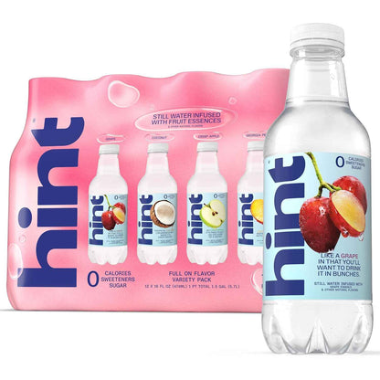Hint Fruit-Infused Bottled Water - Sugar Free Flavored Water with Zero Calories, Natural Fruit Essences, and No Artificial Sweeteners