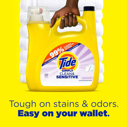 Tide Simply Clean & Sensitive Liquid Laundry Detergent, Cool Cotton Scent, 89 Loads, 117 fl oz