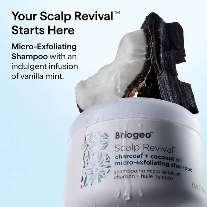Briogeo Scalp Revival Charcoal + Coconut Oil Micro-Exfoliating Shampoo | Sulfate-Free Scalp Scrub for Dry, Itchy, or Oily Scalp | Detoxifying & Hydrating | Vegan & Cruelty Free