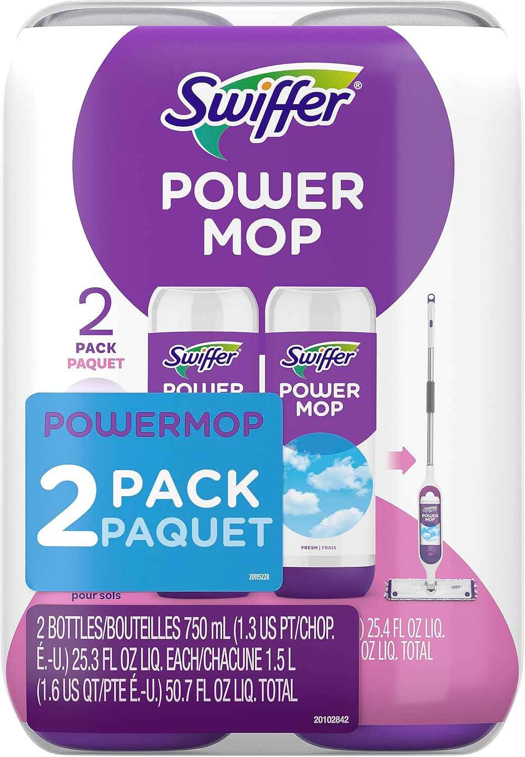 Swiffer PowerMop Floor Cleaning Solution, PowerMop Refills, Floor Cleaner for Mopping