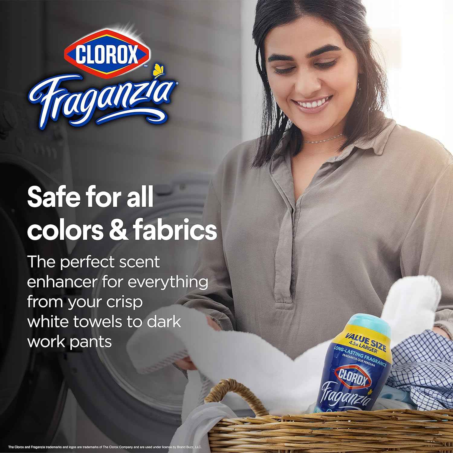 Clorox Fraganzia Laundry Scent Booster Crystals, In-Wash Fragrance Beads for Fresh-Smelling Clothes & Linens, Safe for All Fabrics & Colors, Easy-Pour Bottle