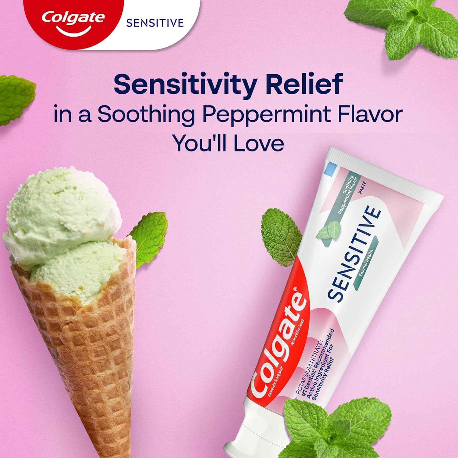 Colgate Sensitive Enamel Health Toothpaste for Sensitive Teeth, 3 Pack, Toothpaste with Fluoride and 5% Potassium Nitrate, Helps Prevent Bad Breath, Soothing Peppermint Flavor, 6 oz, 3 Pack