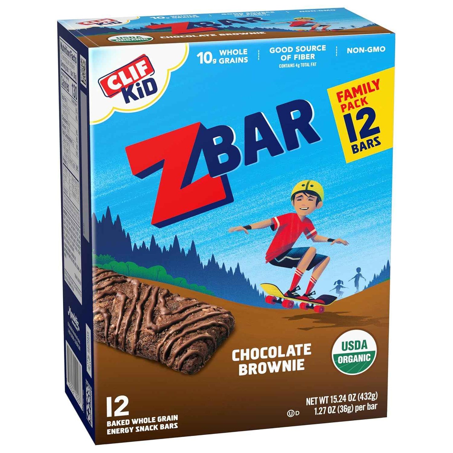 Zbar - Chocolate Brownie - Soft-Baked Energy Snack Bars - Non-GMO - 11g Whole Grains - USDA Organic Granola Bars (12 Pack)