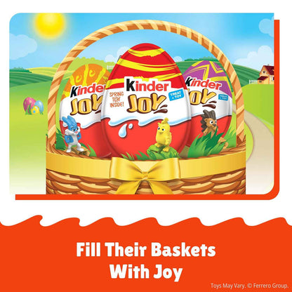 Kinder Joy Eggs, Treat Plus Toy, Chocolatey Wafer Bites, Individually Wrapped, 15 Count, 10.5 oz, Easter Basket Stuffers