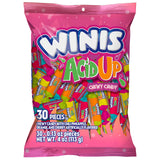 Winis Sour & Spicy Variety Bag Chewy Candy – Taffy Candies 30 individually wrapped pieces - Size 4 Oz Taffy, Gifts, Holiday, Parties, Concessions, Pantry, Non-Melting, Party