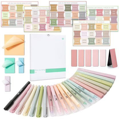 Mr. Pen- Bible Journaling Kit, Bible Highlighters and Pens No Bleed, Bible Highlighter, Transparent Sticky Notes, Bible Tabs, Magnetic Bookmarks, Aesthetic Highlighters