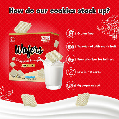 ChocZero_Vanilla_Wafer_Cookies,_Crispy_Cookies_Layered_With_Vanilla_Creme,_Gluten_Free,_No_Added_Sugar,_16_Keto_Wafer_Cookies_Per_Box,_8_Ounce_(Pack_of_1)