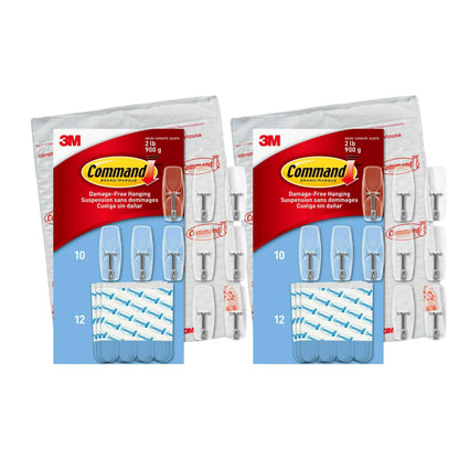 Command Medium Clear Wire Toggle Hooks, Damage-Free Hanging with Adhesive, Great for Hanging, Organization and Storage, Holds up to 2 lb