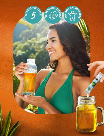 Klass_Iced_Tea_Drink_Mix_-_Sugar_Free_Variety_Pack_-_Peach_&_Lime_Black_Tea_On-The-Go!_(44_Count_Powder_Stick_Packs)_5_Calories_Per_Packet
