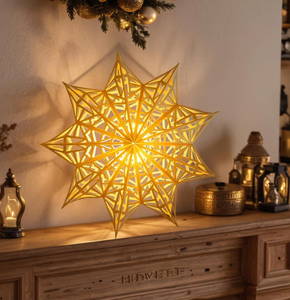 5Pcs_Christmas_Paper_Snowflake_Lanterns,_Large_Christmas_Paper_Star_Lanterns_with_LED_Lights_White_Beige_Khaki_Hanging_Snowflake_Lamps_for_Xmas_Winter_Frozen_Wedding_Birthday_Holiday_Party_Decorations