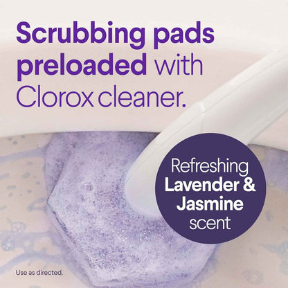 CLOROX Scentiva ToiletWand Toilet Cleaner Refills, Toilet brush, Lavender and Jasmine, 10 Count