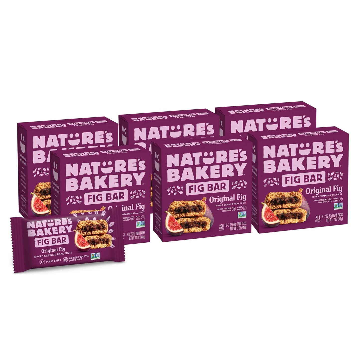 Nature's Bakery Whole Wheat Fig Bars, Real Fruit, Vegan, Non-GMO, Snack bar