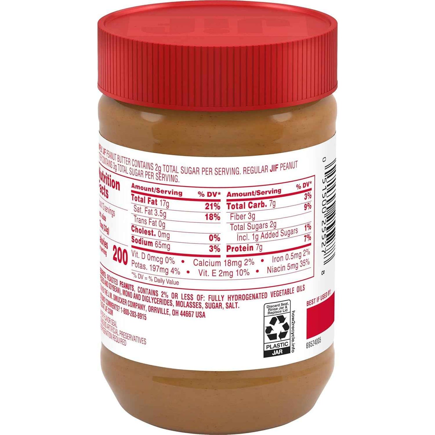 Simply Jif Creamy Peanut Butter, 15.5 Ounces (Pack fo 1)