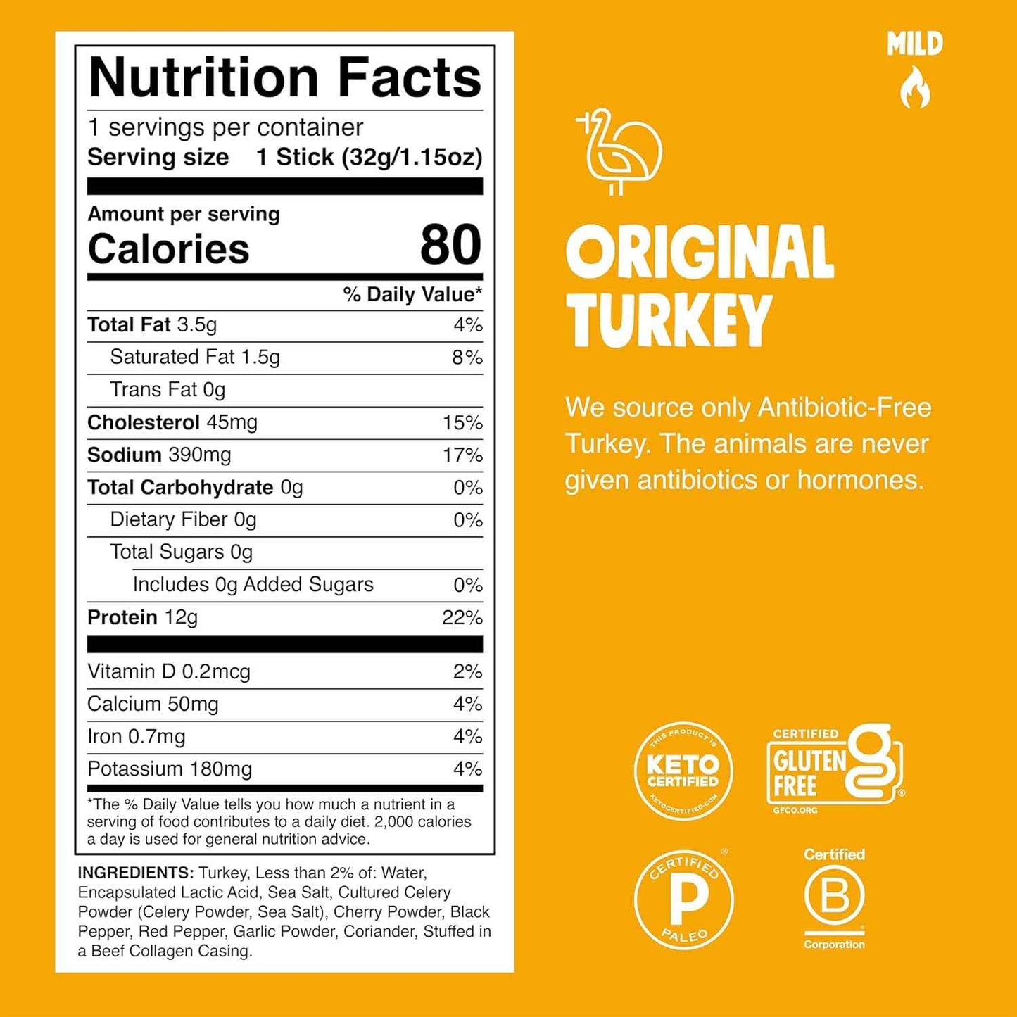 Chomps Jerky Meat Snack Sticks 10-Pack - Keto, Paleo, Low Carb, Whole30 Approved, 12g Lean Meat Protein, Gluten Free, Antibiotic Free, Zero Sugar Food