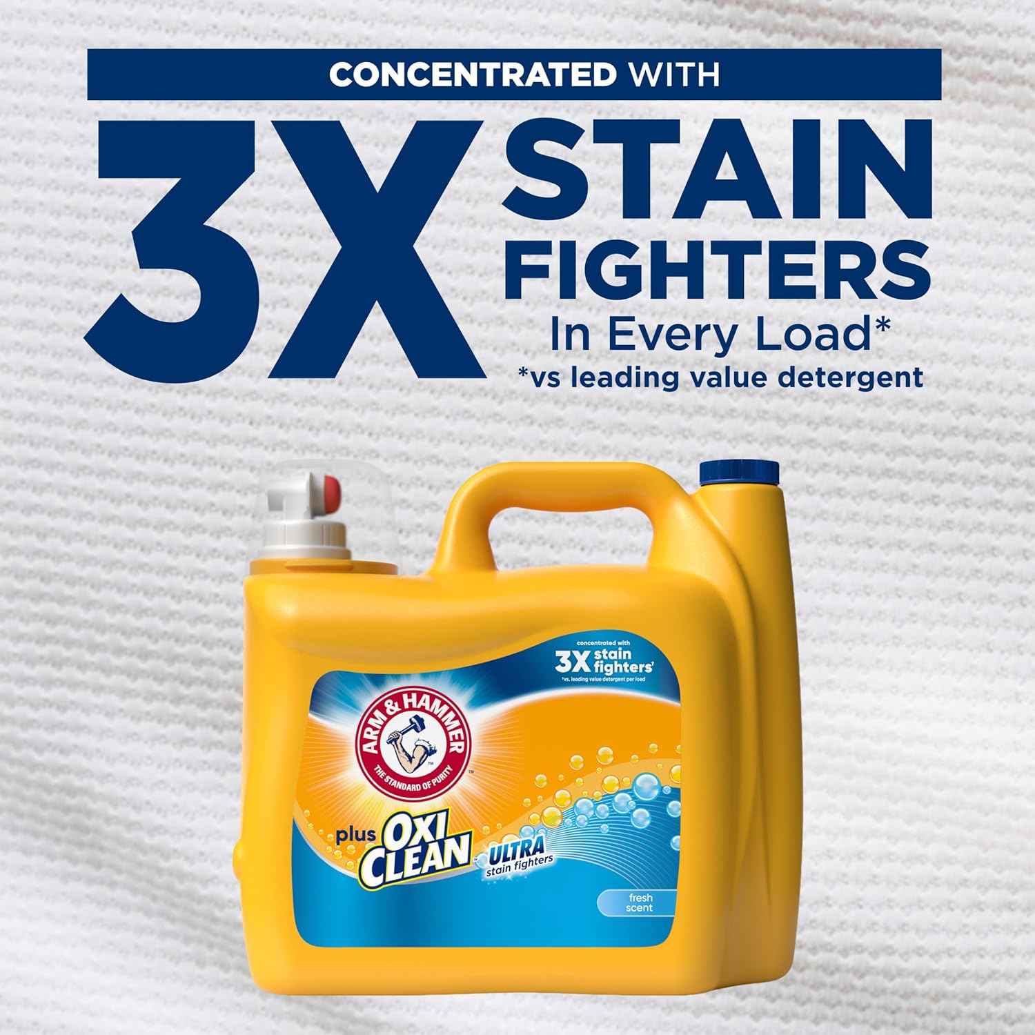 ARM & HAMMER Plus OxiClean Ultra Stain Fighters Liquid Laundry Detergent, Stain Remover for Clothes